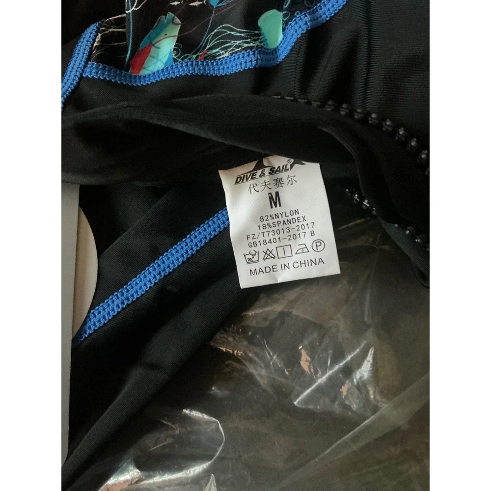 Unbranded‎ Rash Guard Suit Kids M Black New UPF 50+ Full Body Ocean Jellyfish